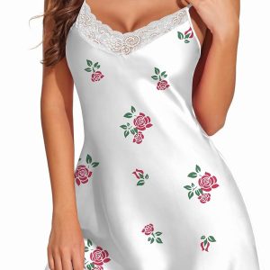 Satin Lace Chemise, Silk Slip Nightgown and Bridal Babydoll Sleepwear