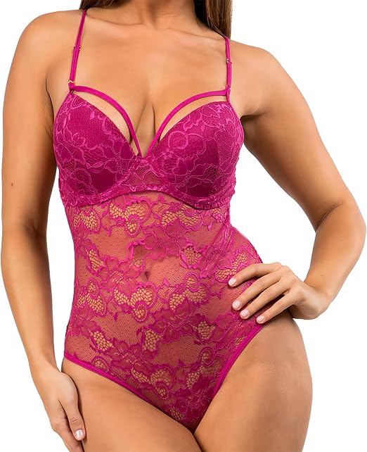 Raspberry Underwire Lace Bodysuit